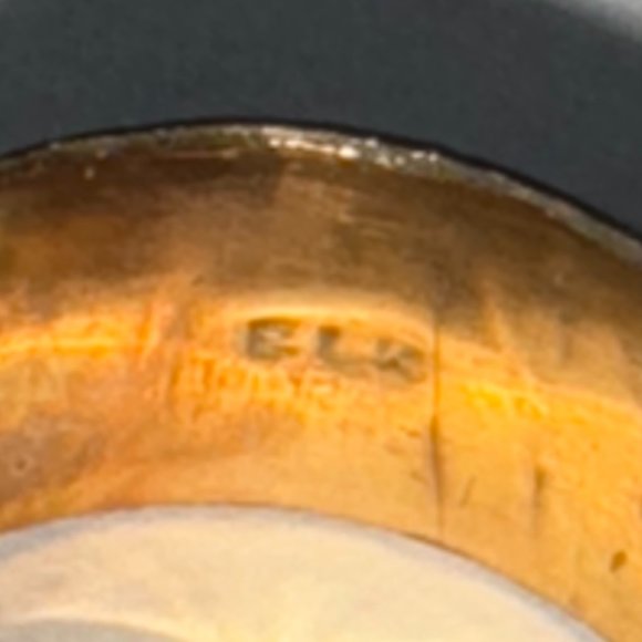 14 Kt Gp Wide Band Floral Ring, Size 6 1/2 - Picture 12 of 13